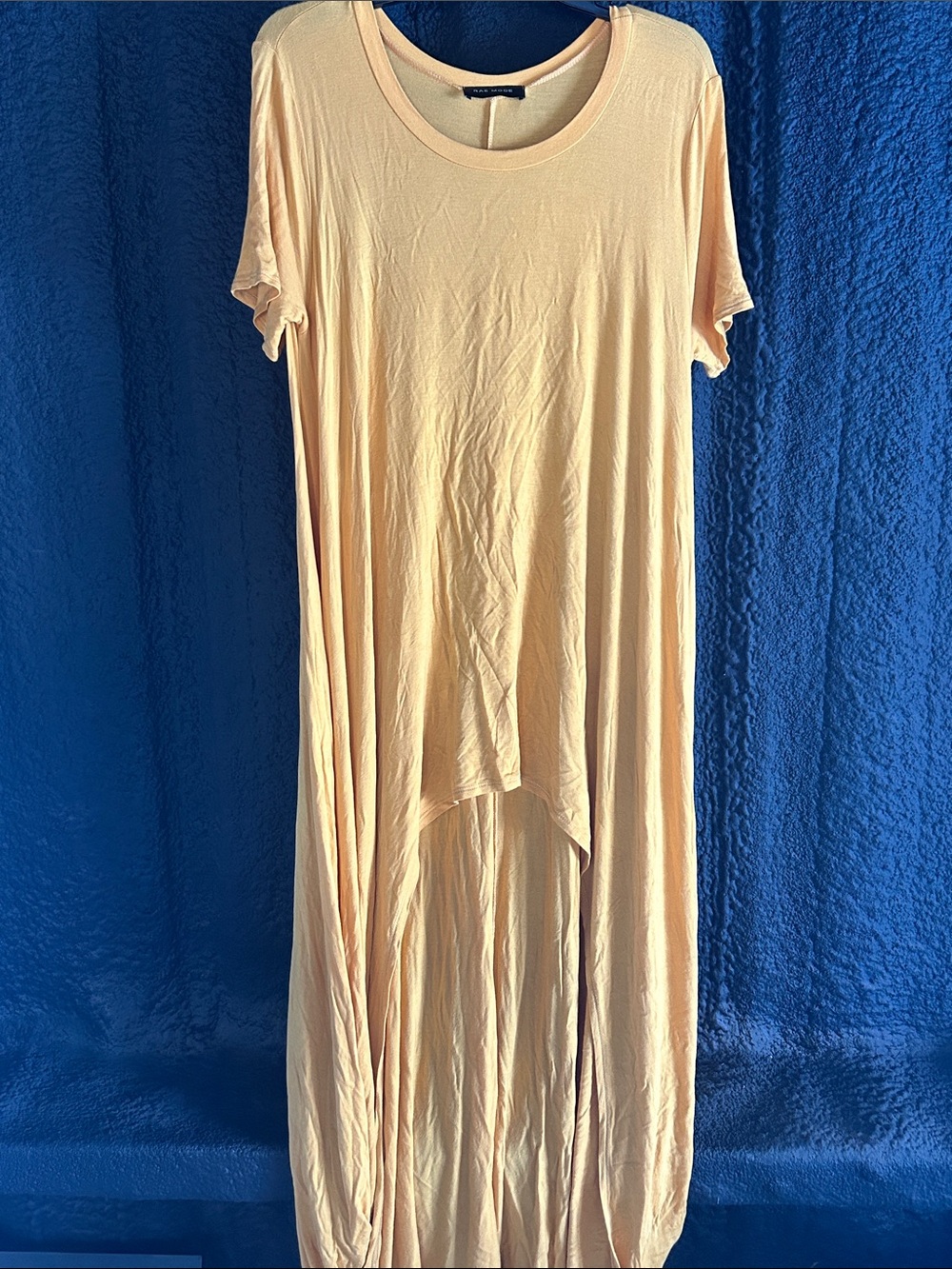 Women's Maxi Dress in Pale Peach - Lightweight High-Low Design